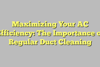 Maximizing Your AC Efficiency: The Importance of Regular Duct Cleaning