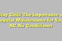 Stay Chill: The Importance of Regular Maintenance for Your AC Air Conditioner